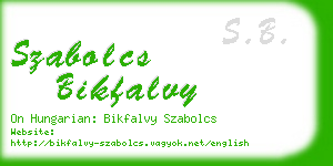 szabolcs bikfalvy business card